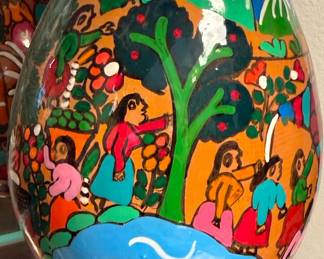 Mexican Folk Art Storyteller Pottery Vase