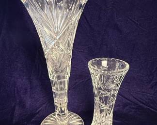 Bohemian Crystal Cut Glass Vases