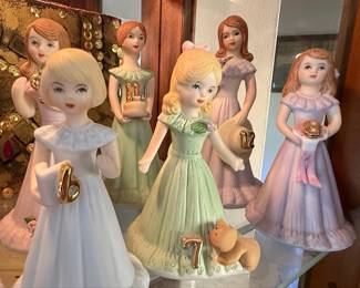 Enesco Growing Up Birthday Girl Figurine Set