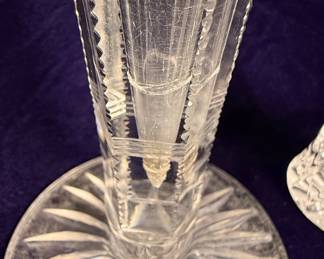 Bohemian Crystal Cut Glass Vases