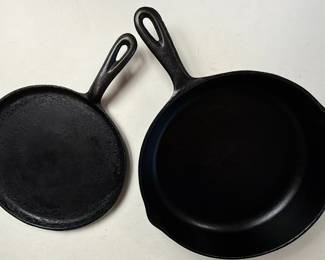 Vintage Cast Iron Skillet and Griddle Set