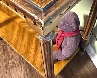 Neoclassical Style Glass Top Console Table