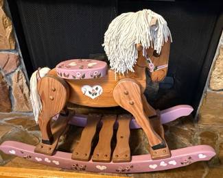 1997 Signed Handcrafted Wooden Rocking Horse