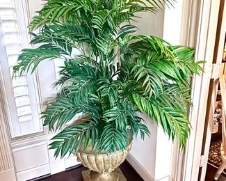 Silk palm in urn