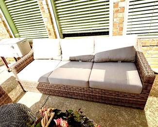 Outdoor wicker sofa
