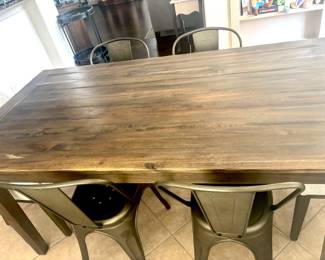 Rustic wood grain breakfast table