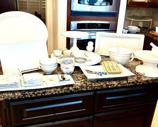 Assorted white serving pieces