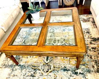 Wood and glass coffee table