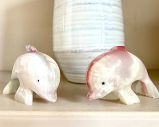 Alabaster dolphins