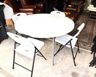 Folding tables and chairs