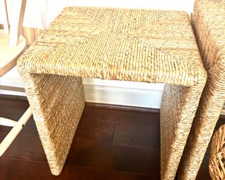 Pottery Barn woven nesting tables