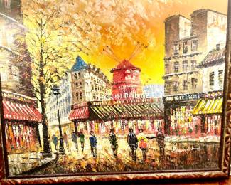 Parisian scene signed oil