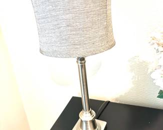 Pair chrome base lamps