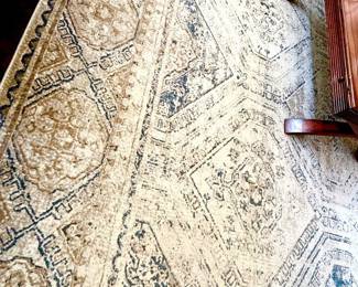 Striking 9x12 blue and cream rug