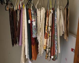 Various tablecloths and table runners