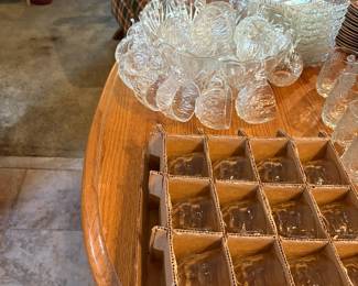 Mid-Century punch bowl with hangers and extra cups.