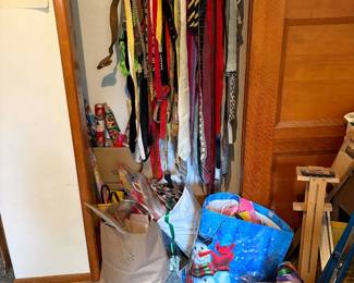 Ties, belts, wrapping paper and bags, ribbons.