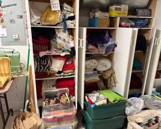 Fabric and more fabric. Crafts and supplies.