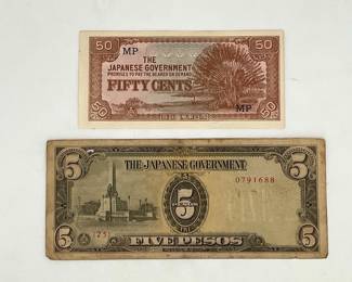 WWII Japanese Invasion Philippines and Malaya and Borneo Occupation Currency