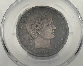 1908-D Barber Silver Half Dollar