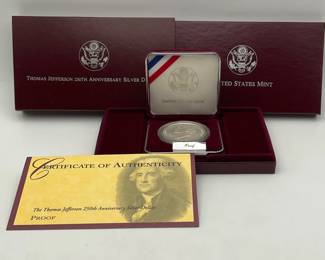 Thomas Jefferson 250th Silver Dollar