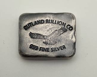 Rutland Bullion Co Silver Bar 1 Troy Oz