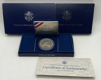 1987 US Constitution Commemorative Proof Silver Dollar