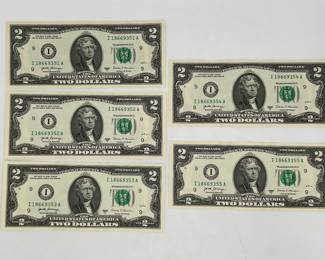 Uncirculated $2 Federal Reserve Notes