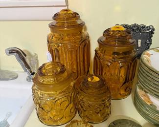 L.E. Smith Stars & Moon Canister Set