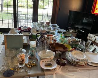 Lots of dish ware and serving dishes
