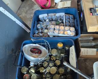 Empty jars and baby food jars