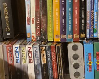 Lots of DVDs, CDs, Cassettes and VHS tapes
