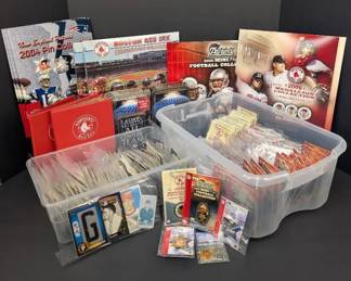CT003 Athlete Trading Cards and New England Sports Medallions with Collectors Cases
