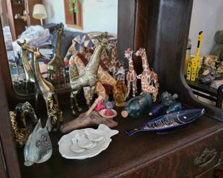 Large Giraffe, Tiger, & Fish Collectibles 