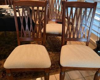 7 PERFECT chairs two with arms...closeup follows
