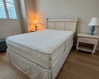 COASTAL COTTAGE QUEEN BEDROOM COLLECTION: Distressed Cream Finish • Louvered/Shutter Detailing • Wood Drawer Boxes • Metal Drawer Glides Coastal Cottage Queen Headboard: Distressed Cream Finish • Louvered/Shutter Panels • Decorative Posts & Finials Coastal Cottage Dresser & Mirror: Louvered Cabinet Doors • Multiple Storage Drawers • Wood Drawer Boxes • Metal Drawer Glides • Coordinating Framed Mirror. Coastal Cottage Nightstands: Distressed Cream Finish • Drawer with Metal Glides • Open Display/Storage Shelf • Bun Feet