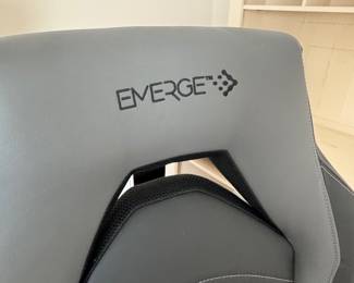 EMERGE HIGH-BACK GAMING & OFFICE CHAIR: Ergonomic High-Back Design • Padded Adjustable • Armrests • Supportive Contoured Seat & Back • Swivel Rolling Base • Black & Gray