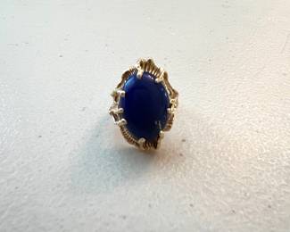 14k Yellow Gold Lapis Lazuli Ring 