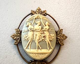 Brass Cameo Three Graces 