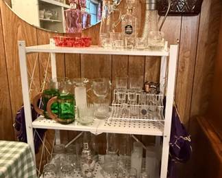 Vintage decanters, barware