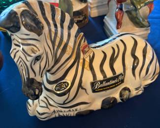 Ballantine's Scotch Zebra Decanter made from genuine Palfrey China 1970