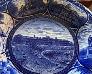 Beautiful souviner plates in cobalt blue - Leavenworth Kansas