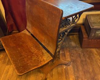 Student wood desk with Iron frame