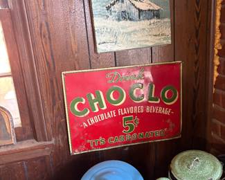 "Drink Choclo" sign - metal
