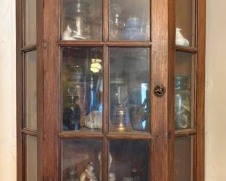 Wall Curio cabinet. Original glass