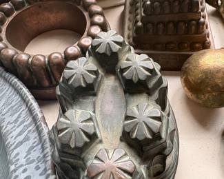 Primitive copper jelly or pudding molds