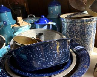 Cobalt Blue granite ware-bowls, bundt/ bakeware