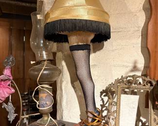 The famous "Christmas Story" Lamp just for you.Iron frame, vintage ash tray