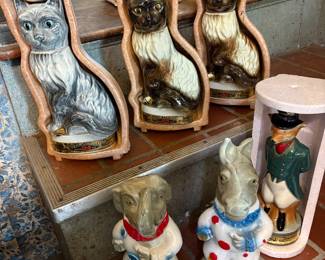 Jim Beam Cat Decanter dark color and cream,Jim Beam, Vintage 1969 Political Decanters