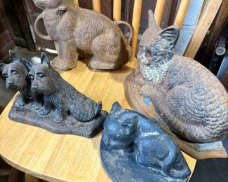 Cast Iron Door stops- cat, rabbit, westies. fox